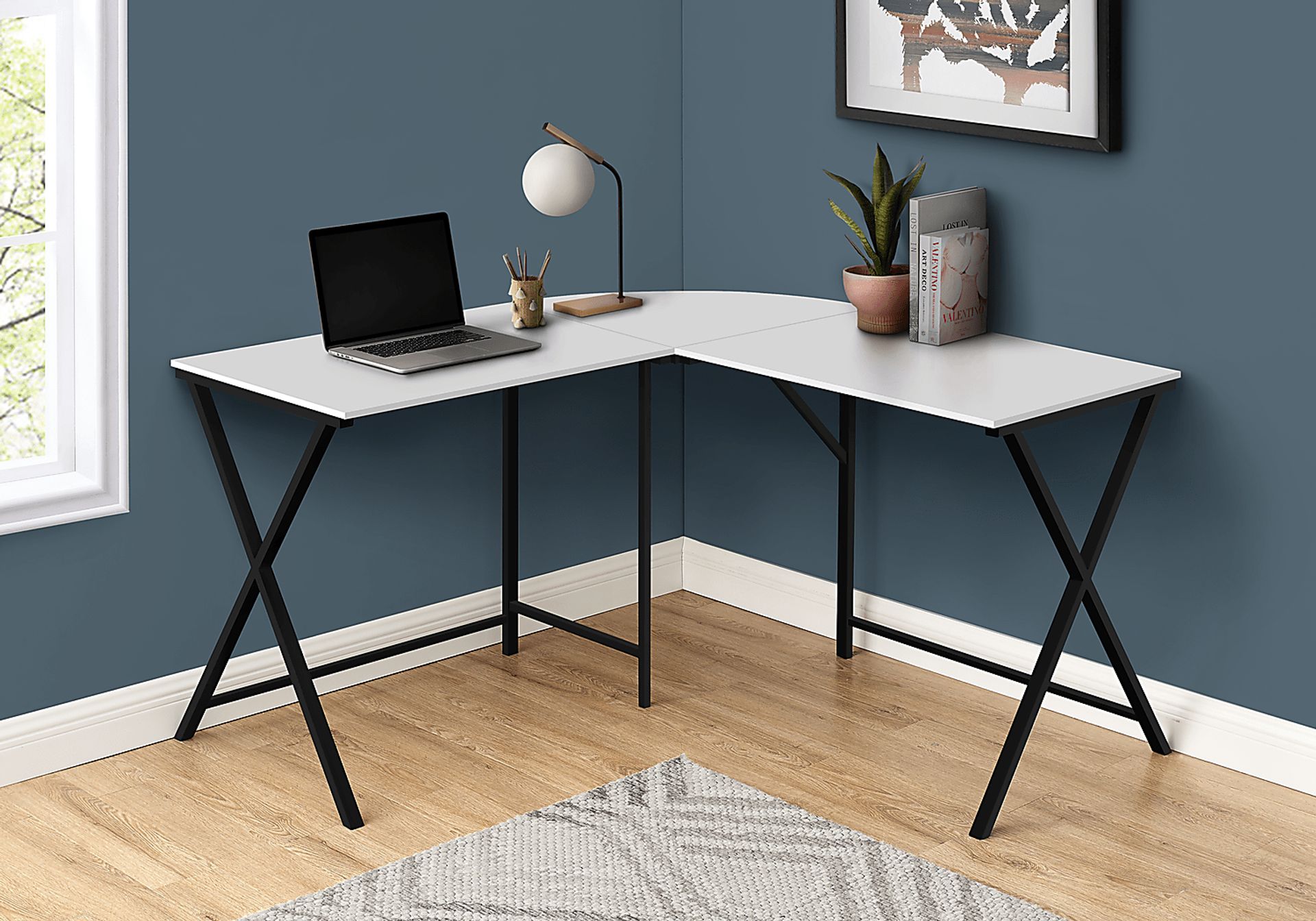 Danalyn White L-Shaped Computer Desk - Image 3