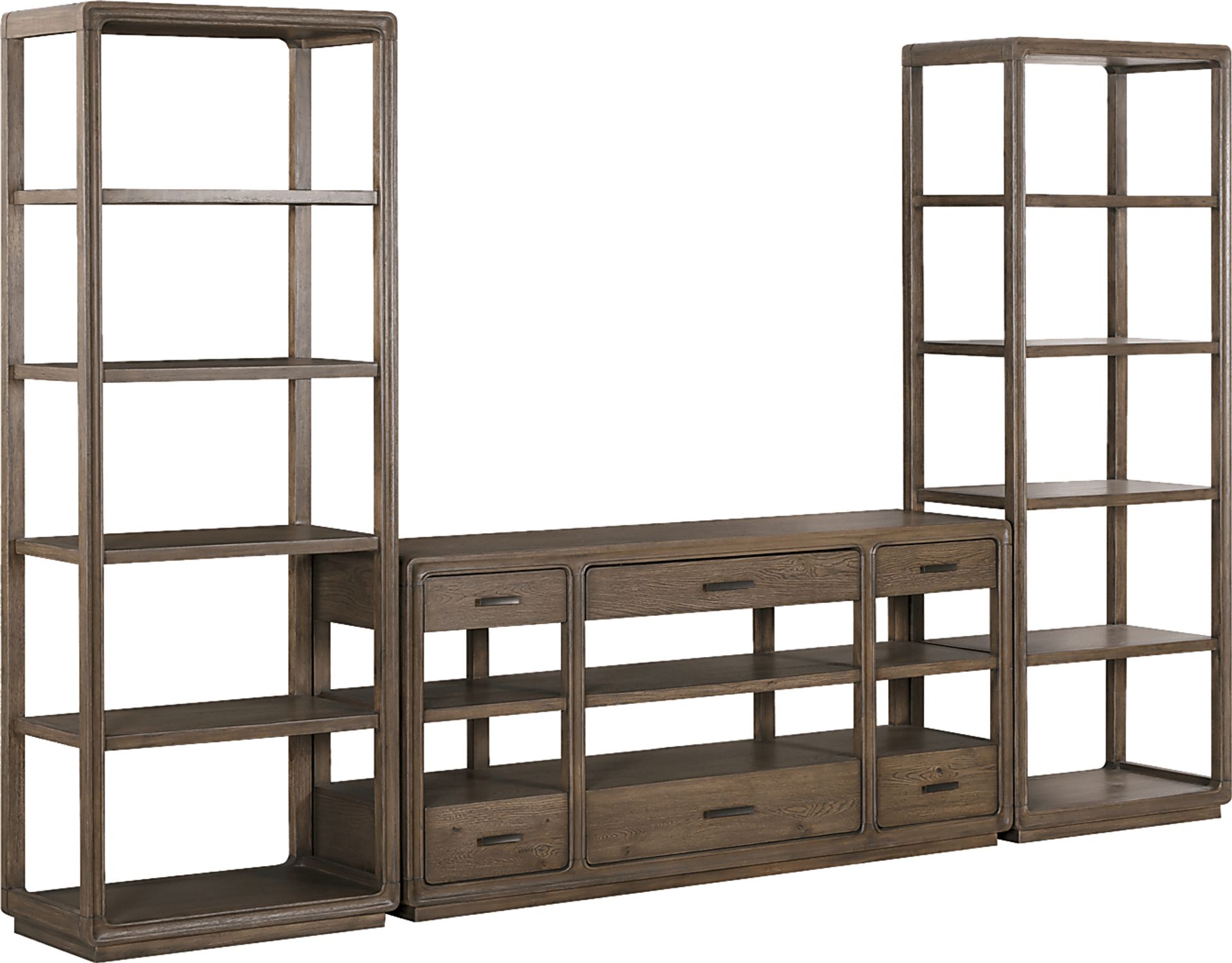 Danan Brown 3 Pc Wall Unit With 70 in. Console - Image 2