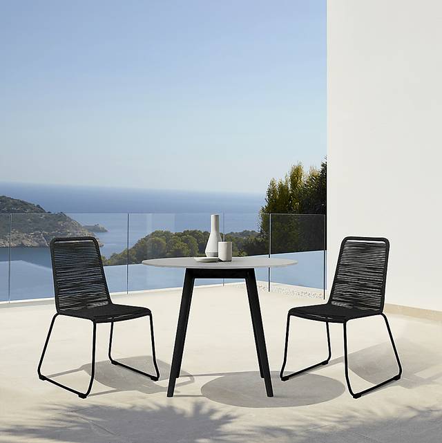 Danburry Black 3 PC Outdoor Dining Set - Thumbnail - Image 2