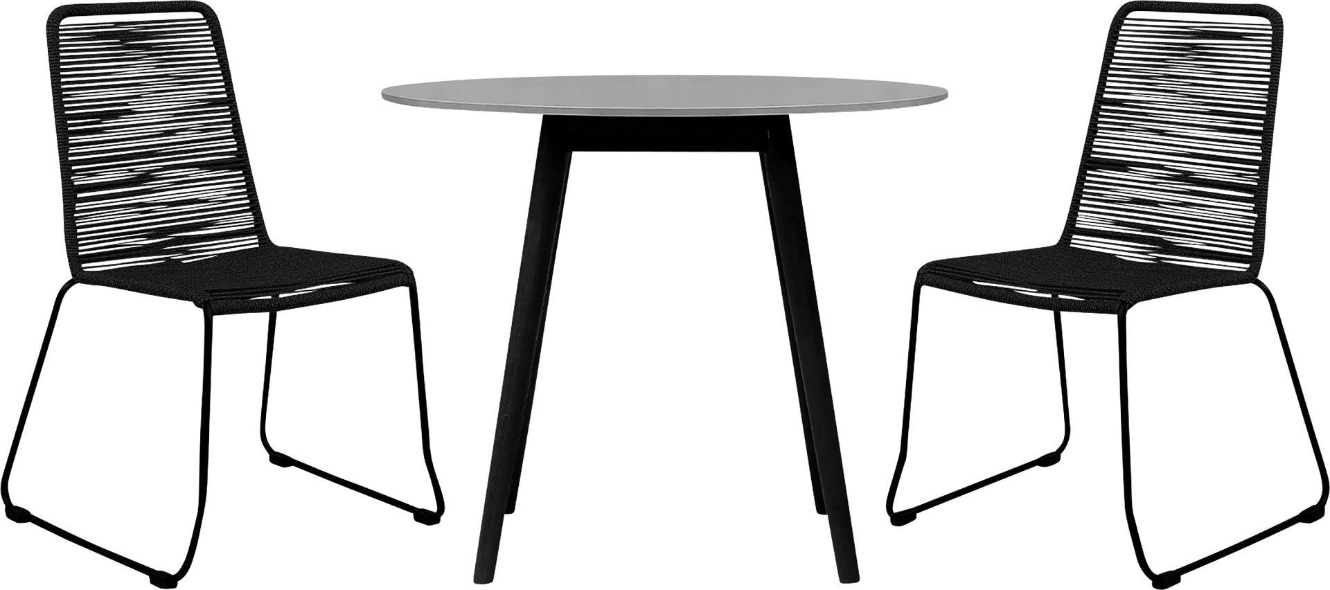 Danburry Black 3 PC Outdoor Dining Set - Image 1
