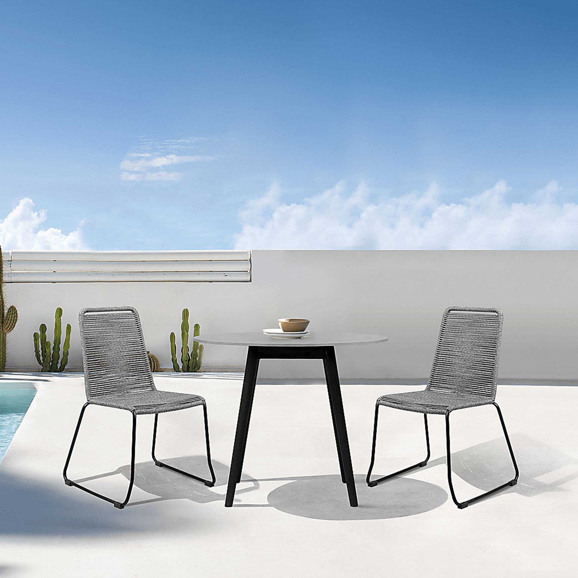 Danburry Gray 3 PC Outdoor Dining Set - Image 2