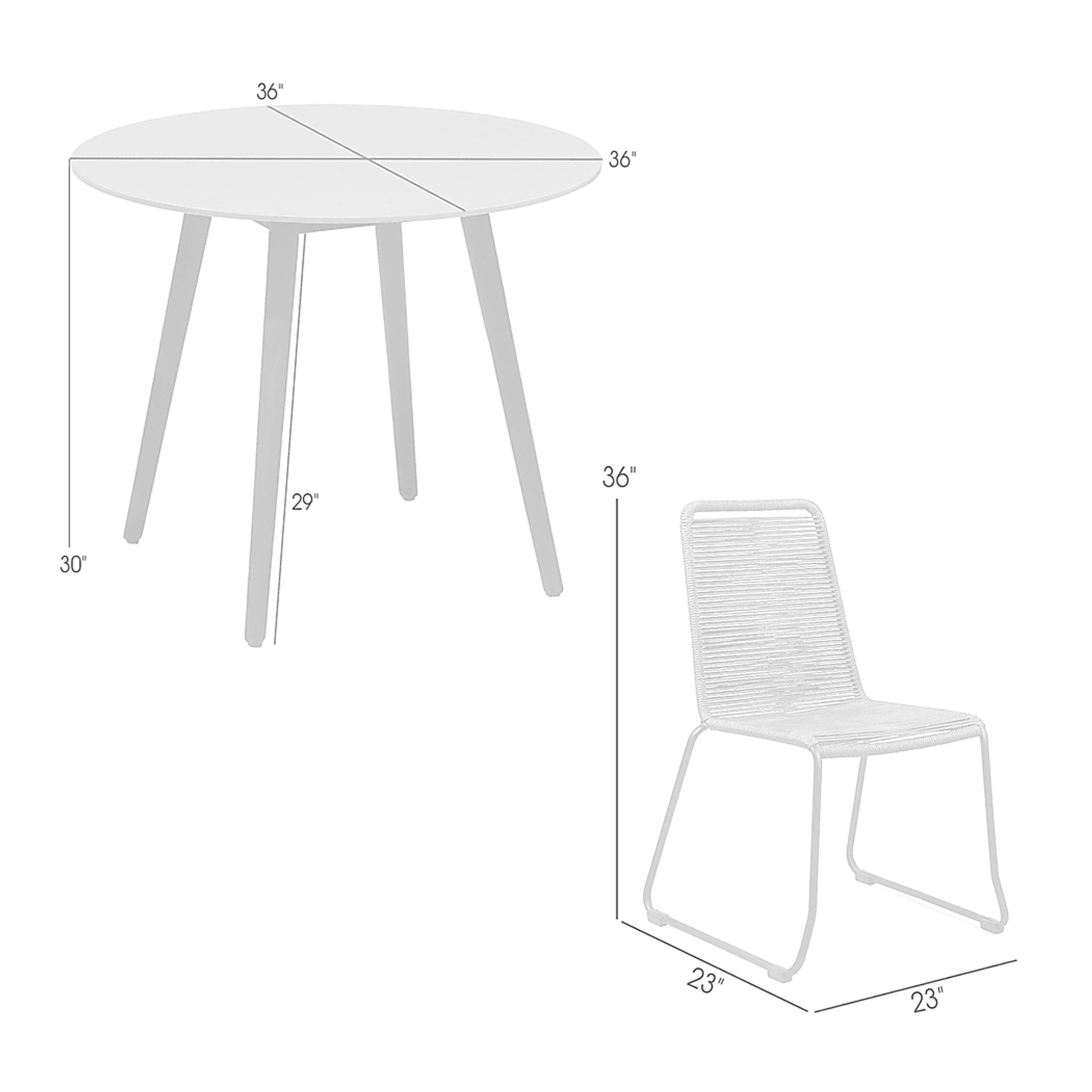 Danburry Gray 3 PC Outdoor Dining Set - Image 10