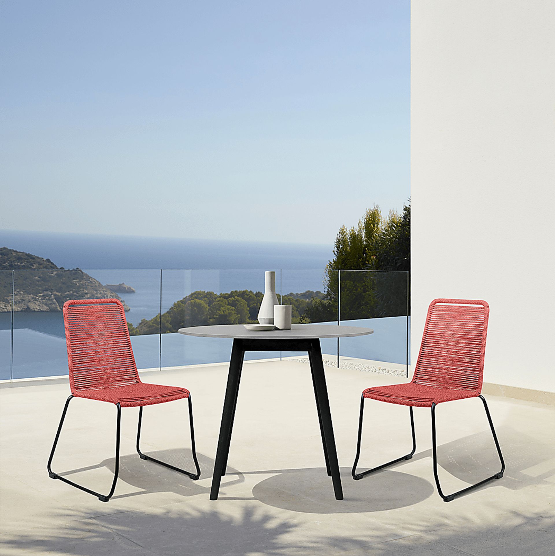 Danburry Red 3 PC Outdoor Dining Set - Image 2