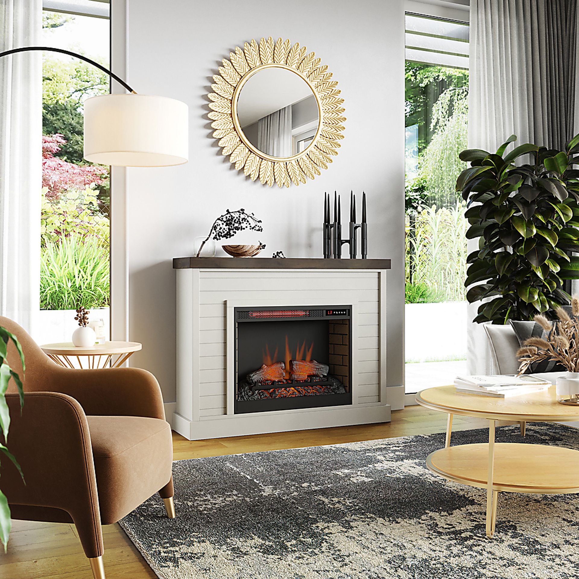 Trisano White 48in. Console with Electric Fireplace - Image 7