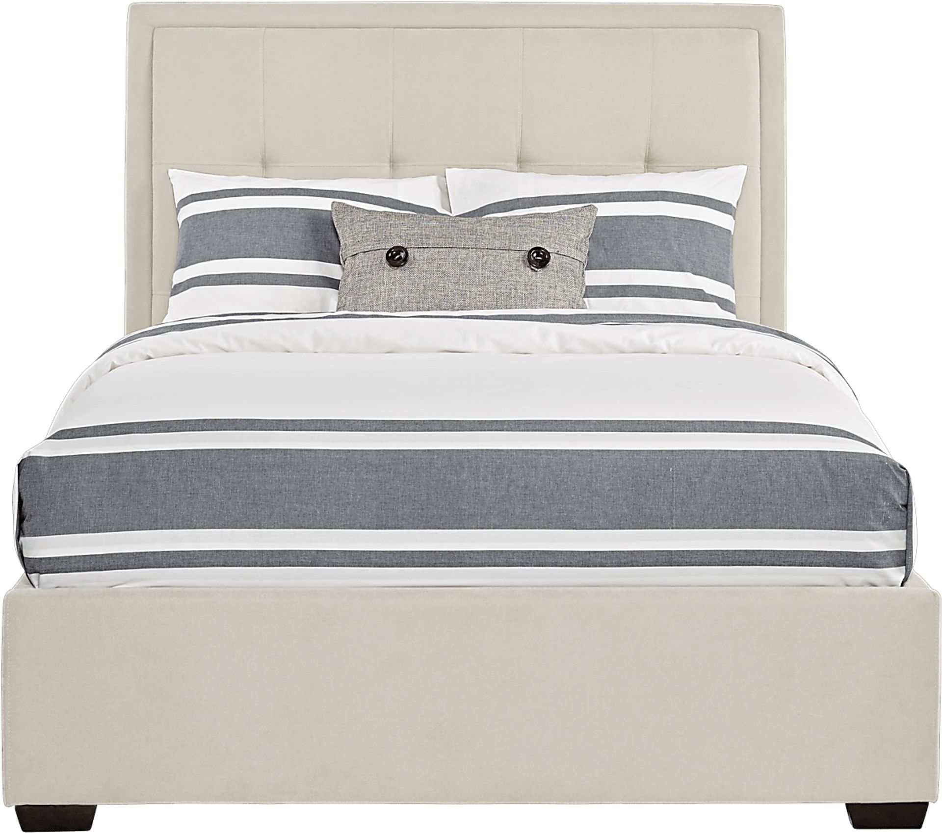 Daniella Beige 3 Pc Queen Upholstered Bed - Image 1