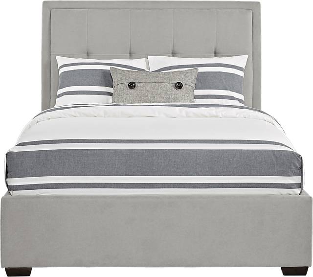 Daniella Gray 3 Pc Queen Upholstered Bed - Thumbnail - Image 1