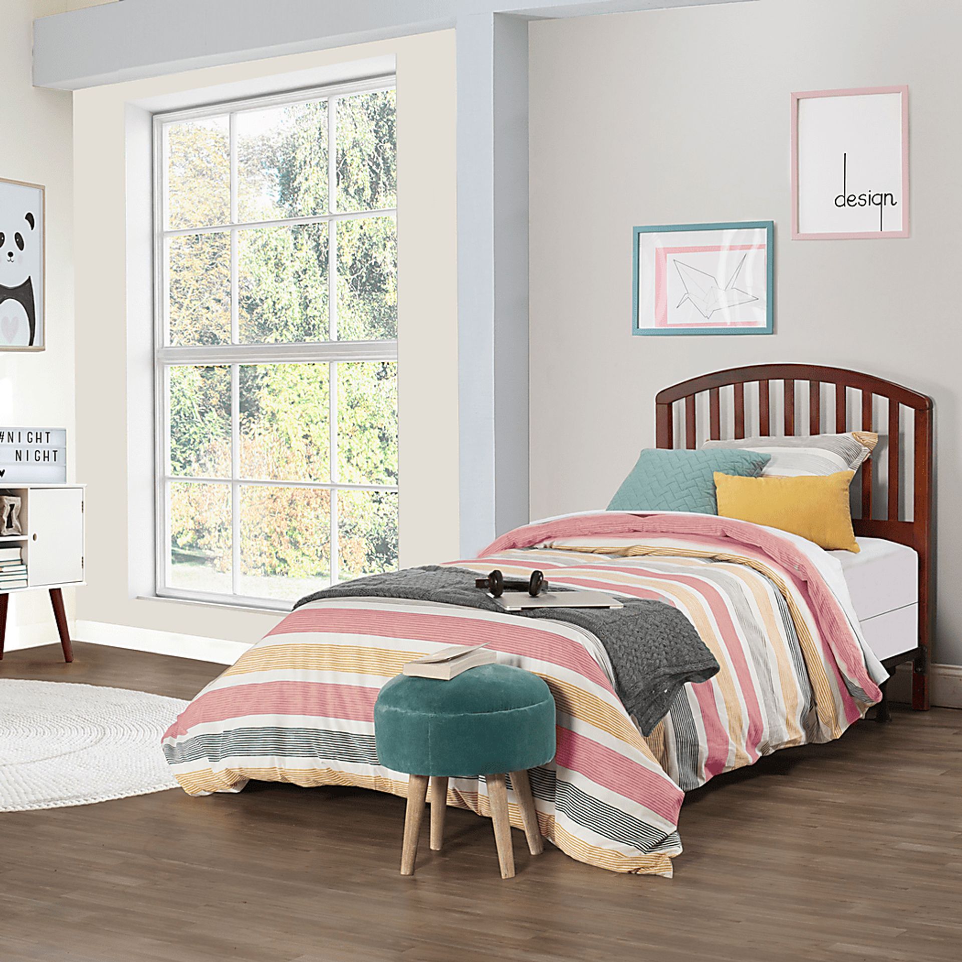 Daniva Dark Brown Twin Headboard - Image 2