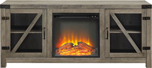Dannelly Gray 58 in. Console, With Electric Fireplace - Thumbnail - Image 2