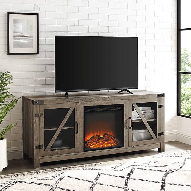 Dannelly Gray 58 in. Console, With Electric Fireplace - Thumbnail - Image 5