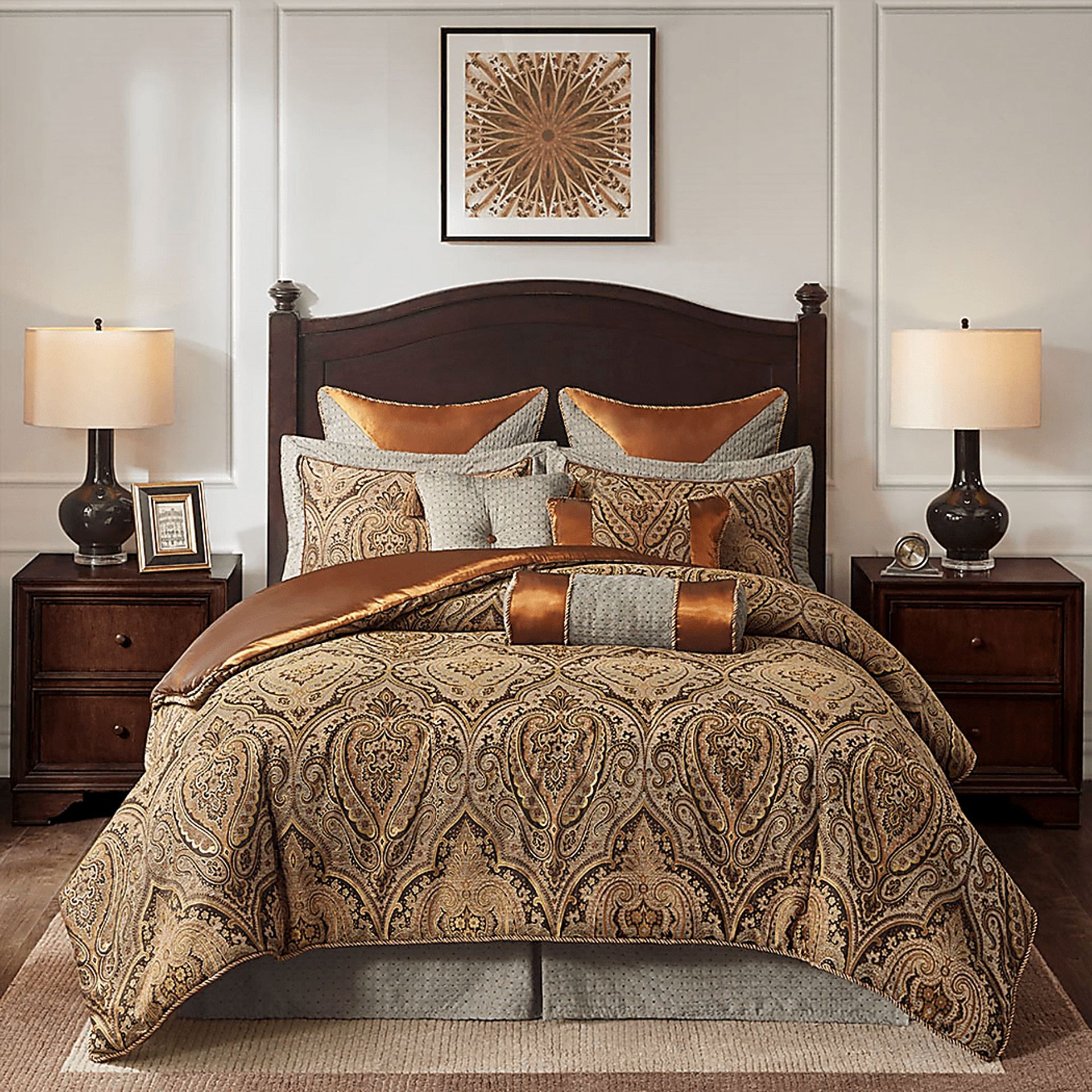 Danom Brown 9pc Queen Comforter Set - Image 2