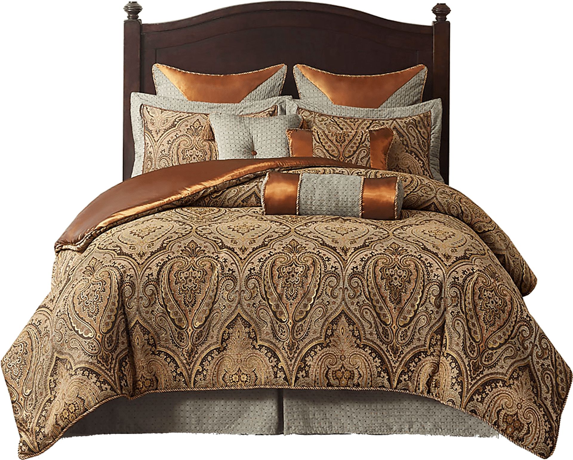 Danom Brown 9pc Queen Comforter Set - Image 1