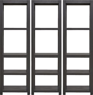 Danusa II Black 3 Pc Bookcase Set