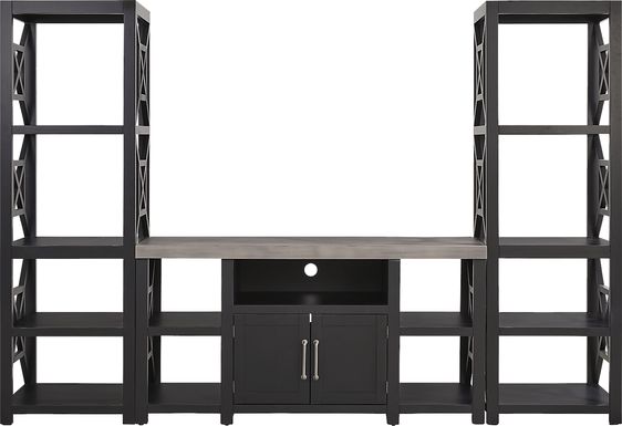 Danusa II Black 3 Pc Wall Unit with 62 in. Console