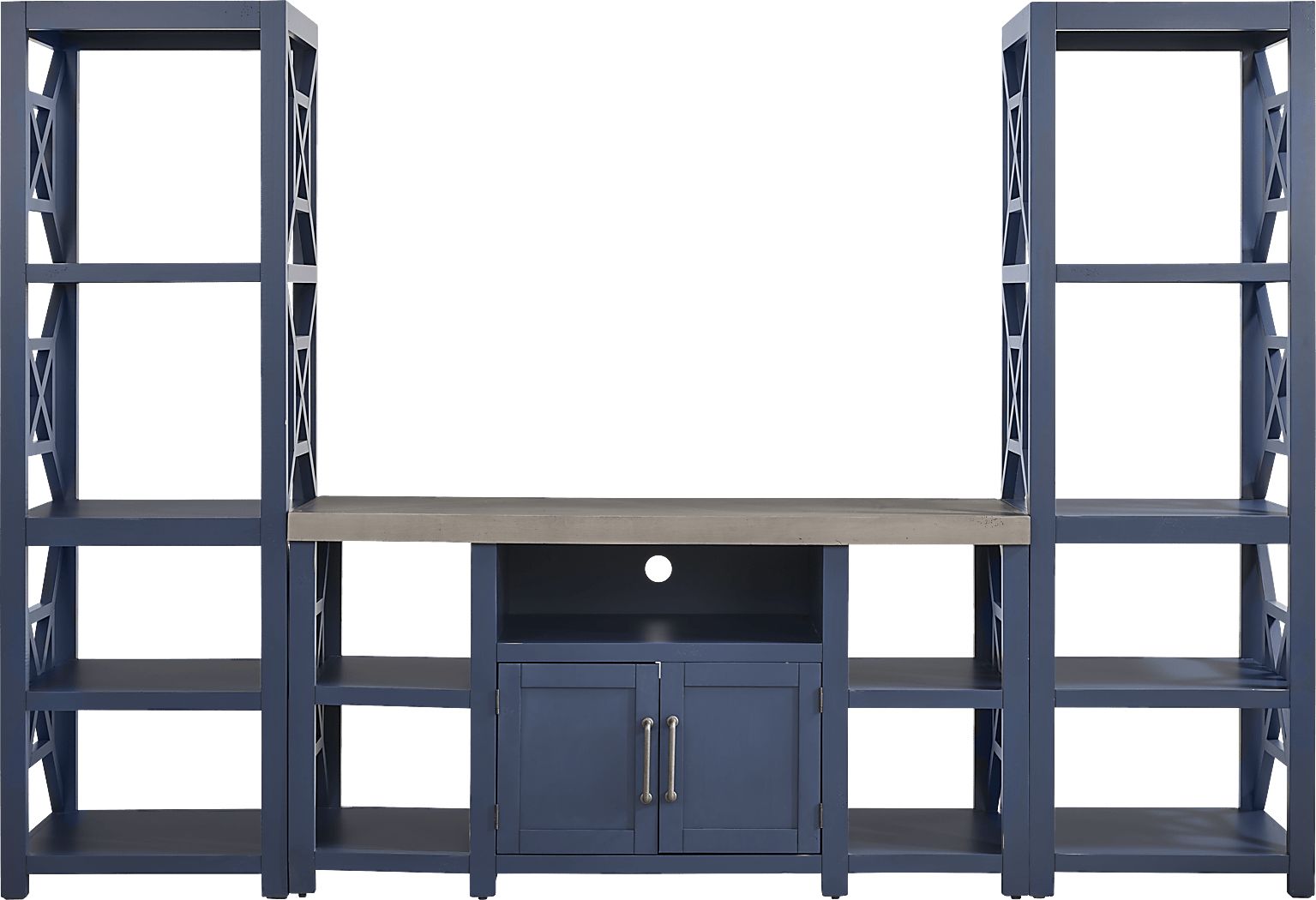 Danusa II Blue 3 Pc Wall Unit with 62 in. Console