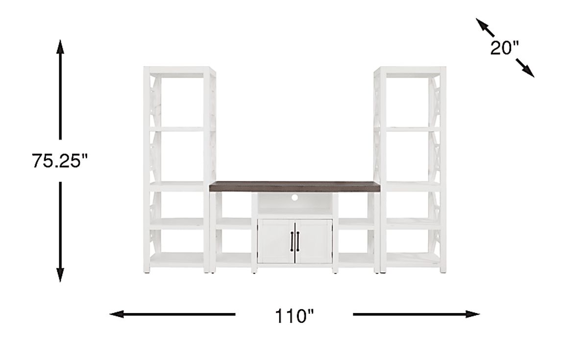 Danusa II White 3 Pc Wall Unit | Rooms to Go