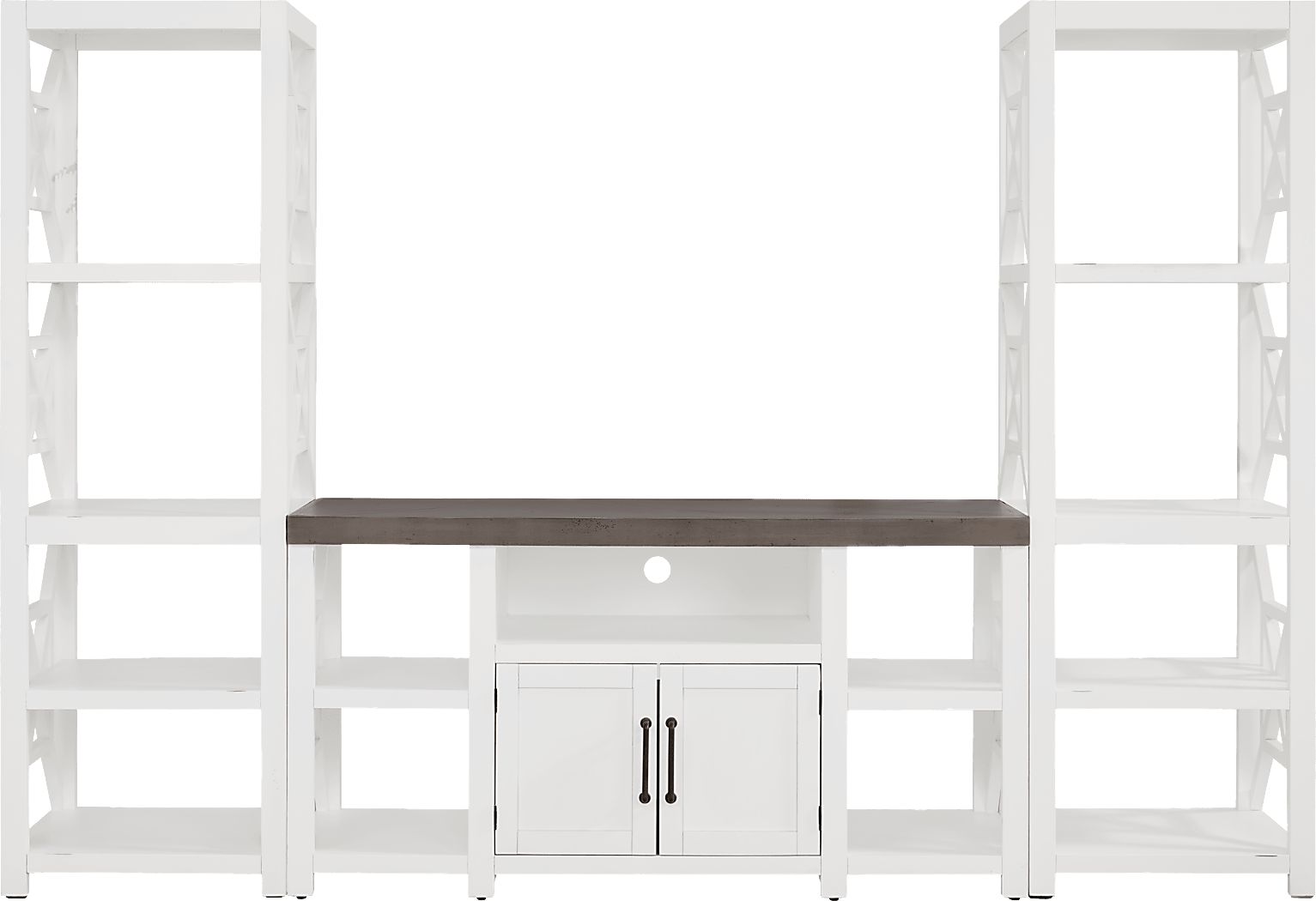 Danusa II White 3 Pc Wall Unit with 62 in. Console