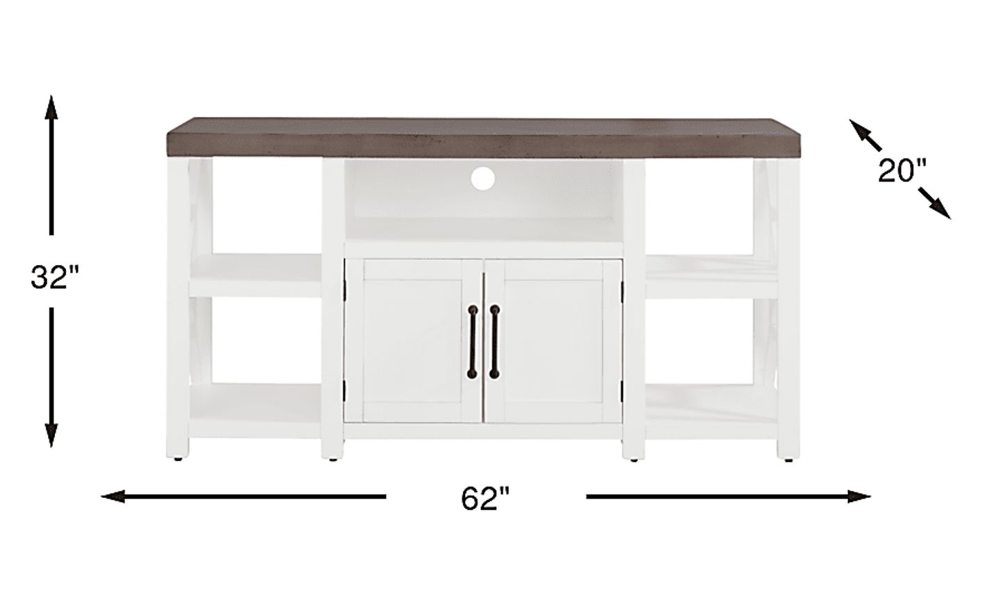 Danusa II White Console | Rooms to Go