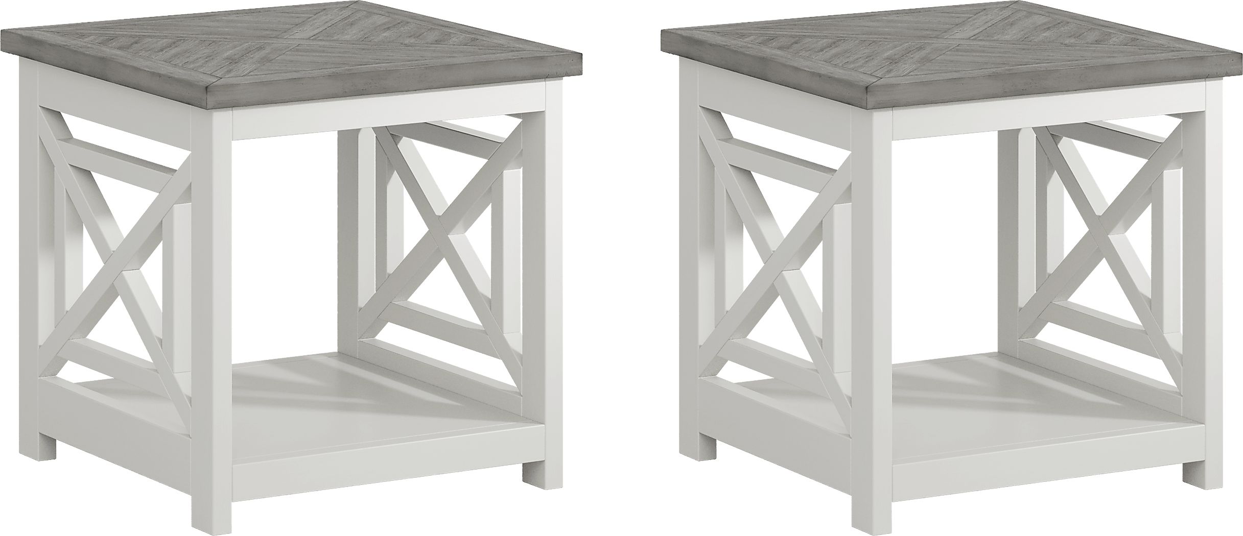 Danusa White 2 Pc End Table Set