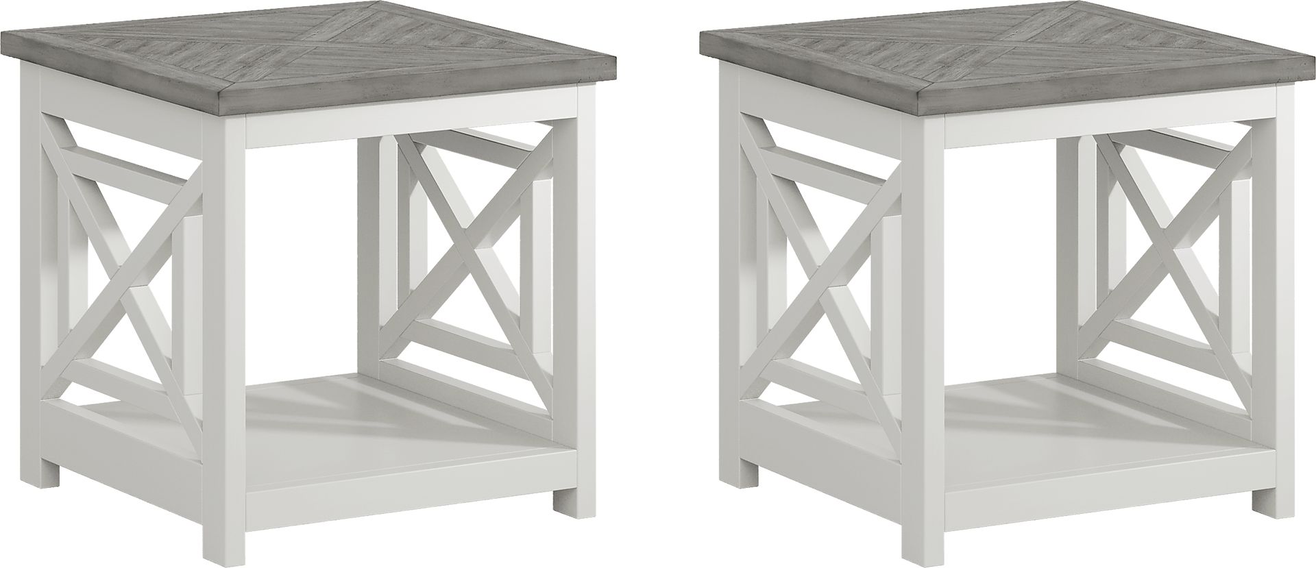 Danusa White 2 Pc End Table Set - Image 1