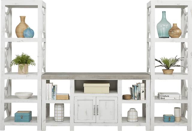 Danusa White 3 Pc Wall Unit with 62 in. Console - Thumbnail - Image 2