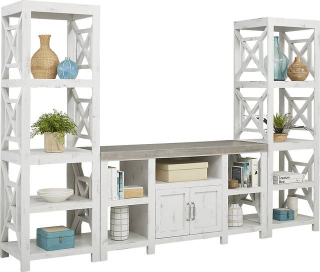 Danusa White 3 Pc Wall Unit with 62 in. Console - Thumbnail - Image 1