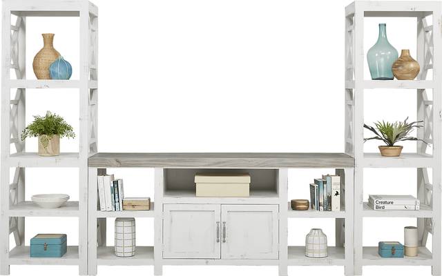 Danusa White 3 Pc Wall Unit with 72 in. Console - Thumbnail - Image 2