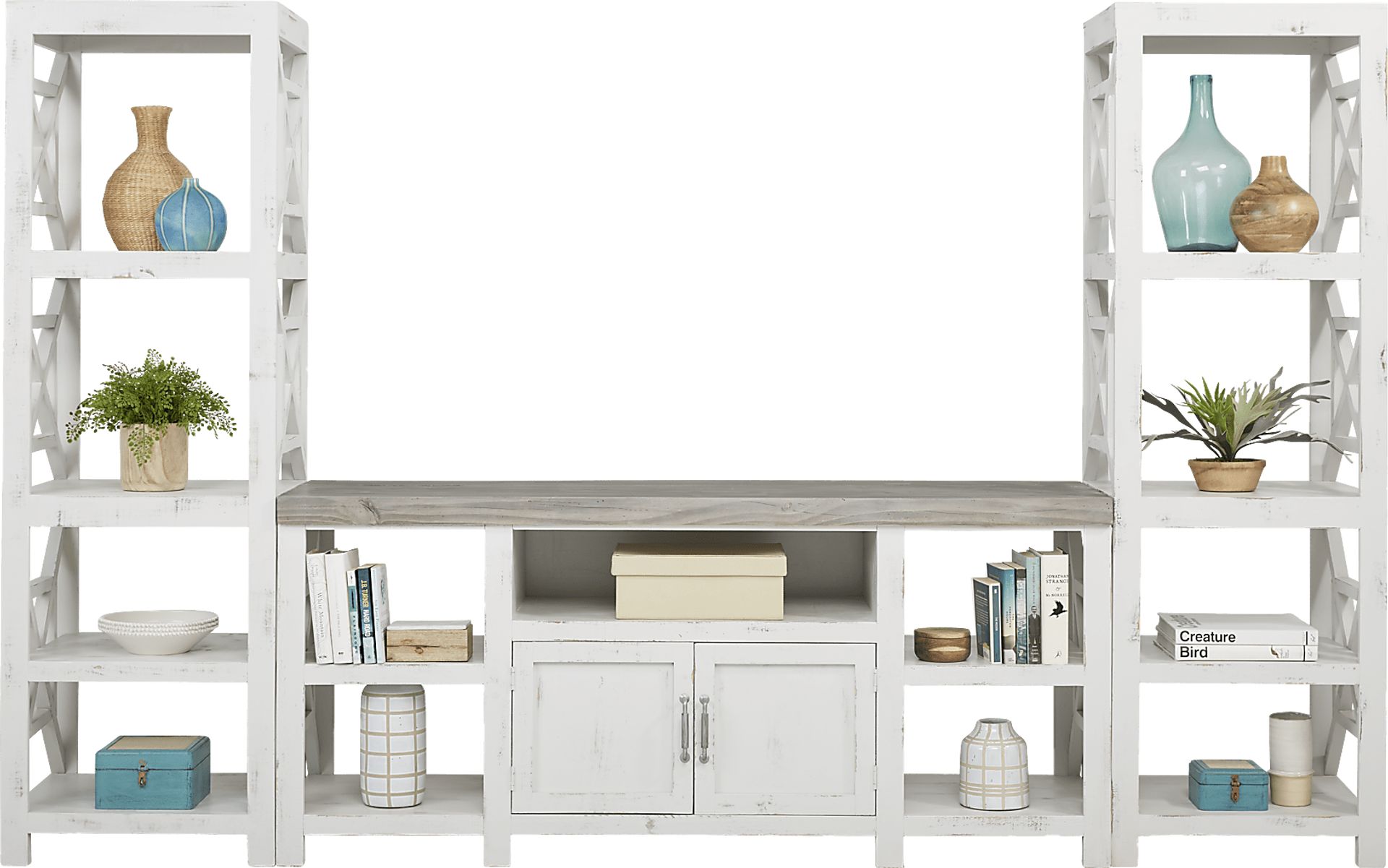 Danusa White 3 Pc Wall Unit with 72 in. Console - Image 2