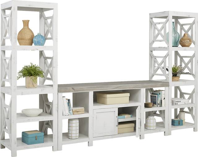 Danusa White 3 Pc Wall Unit with 72 in. Console - Thumbnail - Image 3
