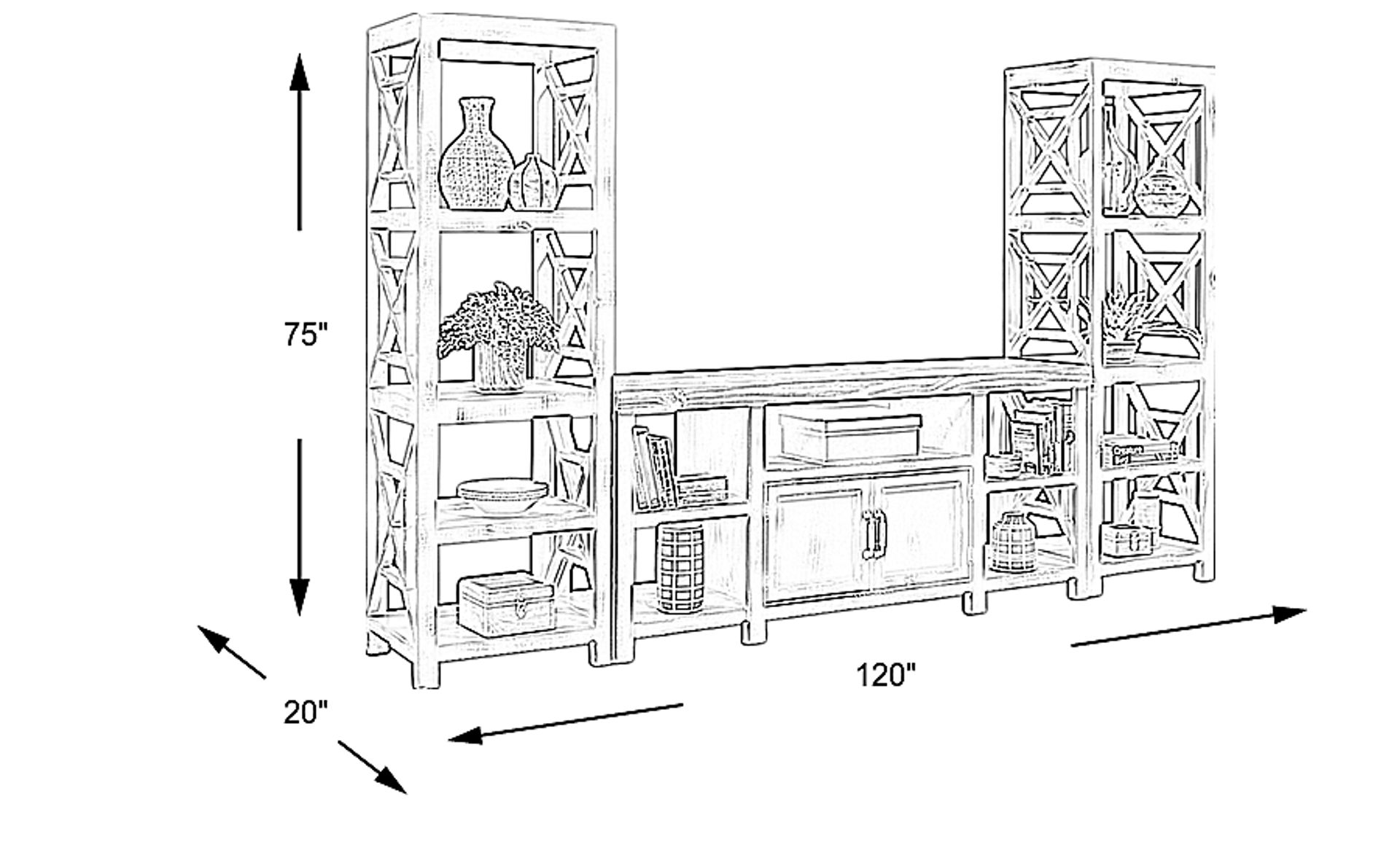 Dimension Image. Please refer to the Dimension Tab on this page for dimension details.