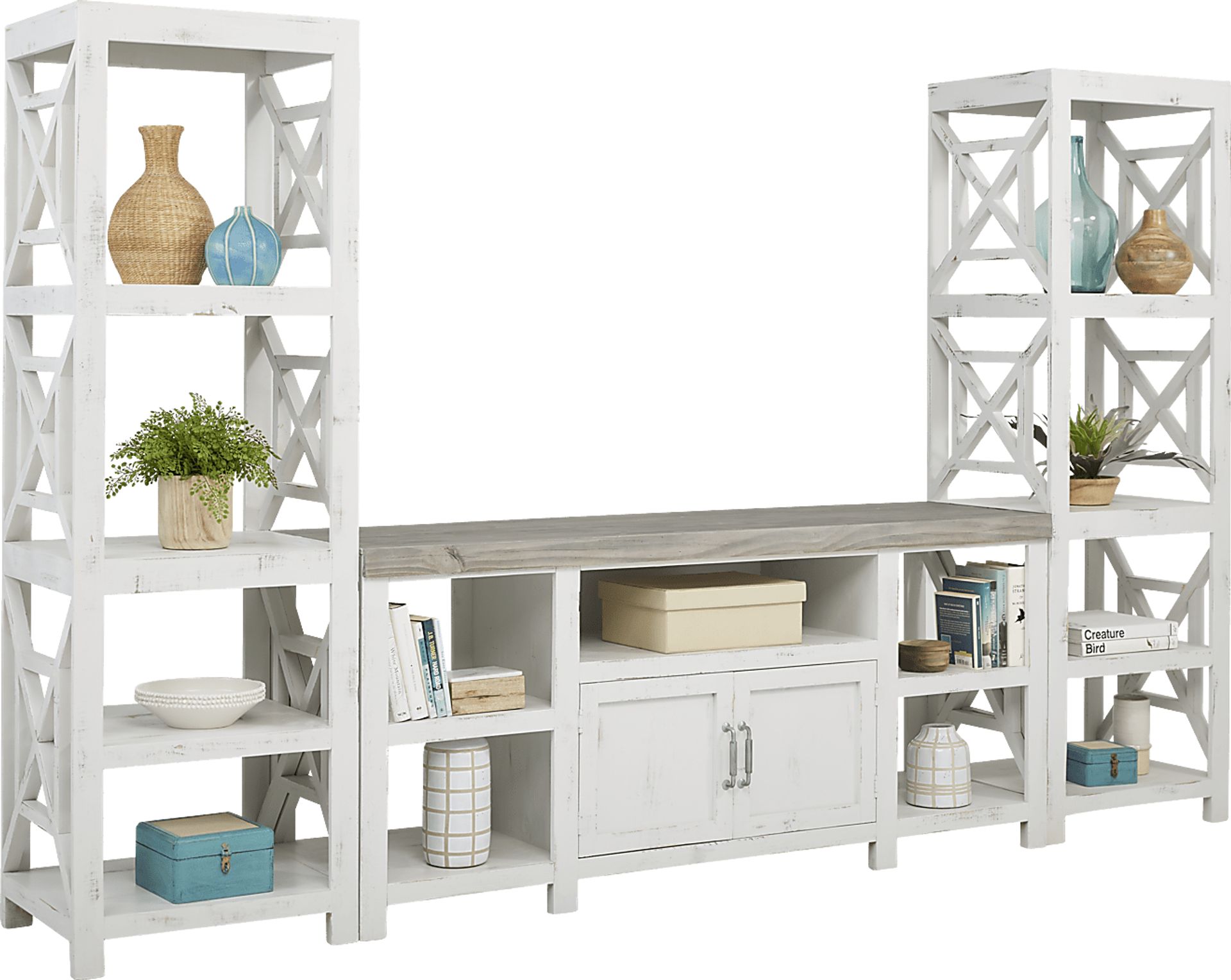 Danusa White 3 Pc Wall Unit with 72 in. Console - Image 1