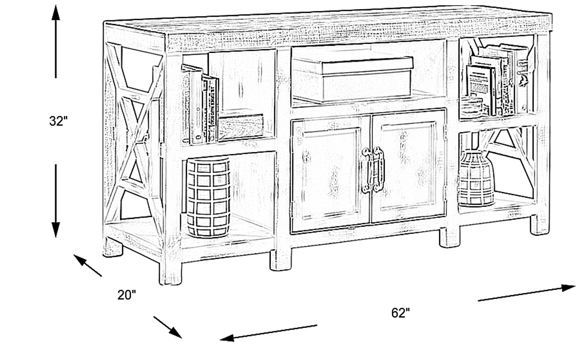 Dimension Image. Please refer to the Dimension Tab on this page for dimension details.