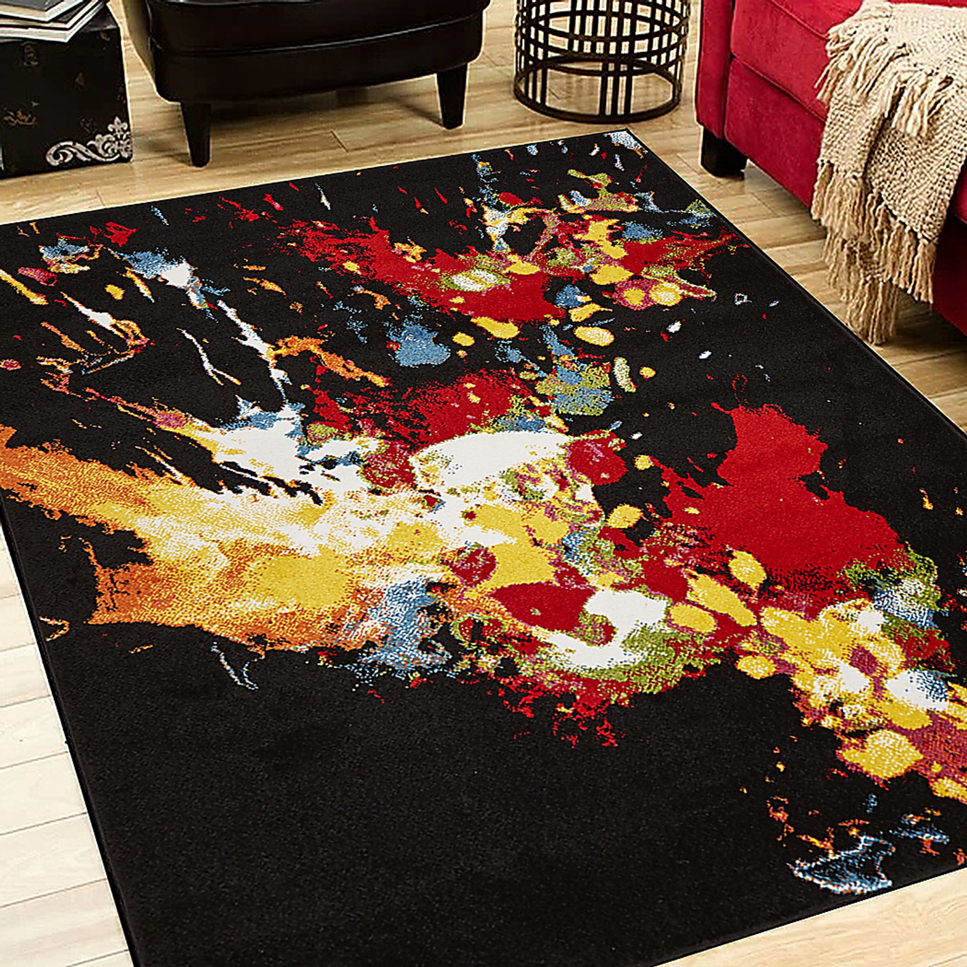 Danveer Black 5' x 3' Rug - Image 3