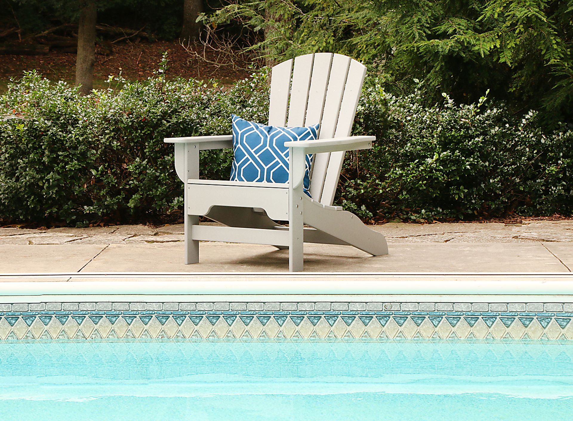 Danverton Traditional Light Gray Outdoor Adirondack Chair - Image 2
