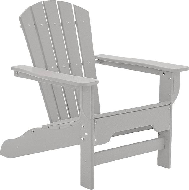 Danverton Traditional Light Gray Outdoor Adirondack Chair - Thumbnail - Image 1