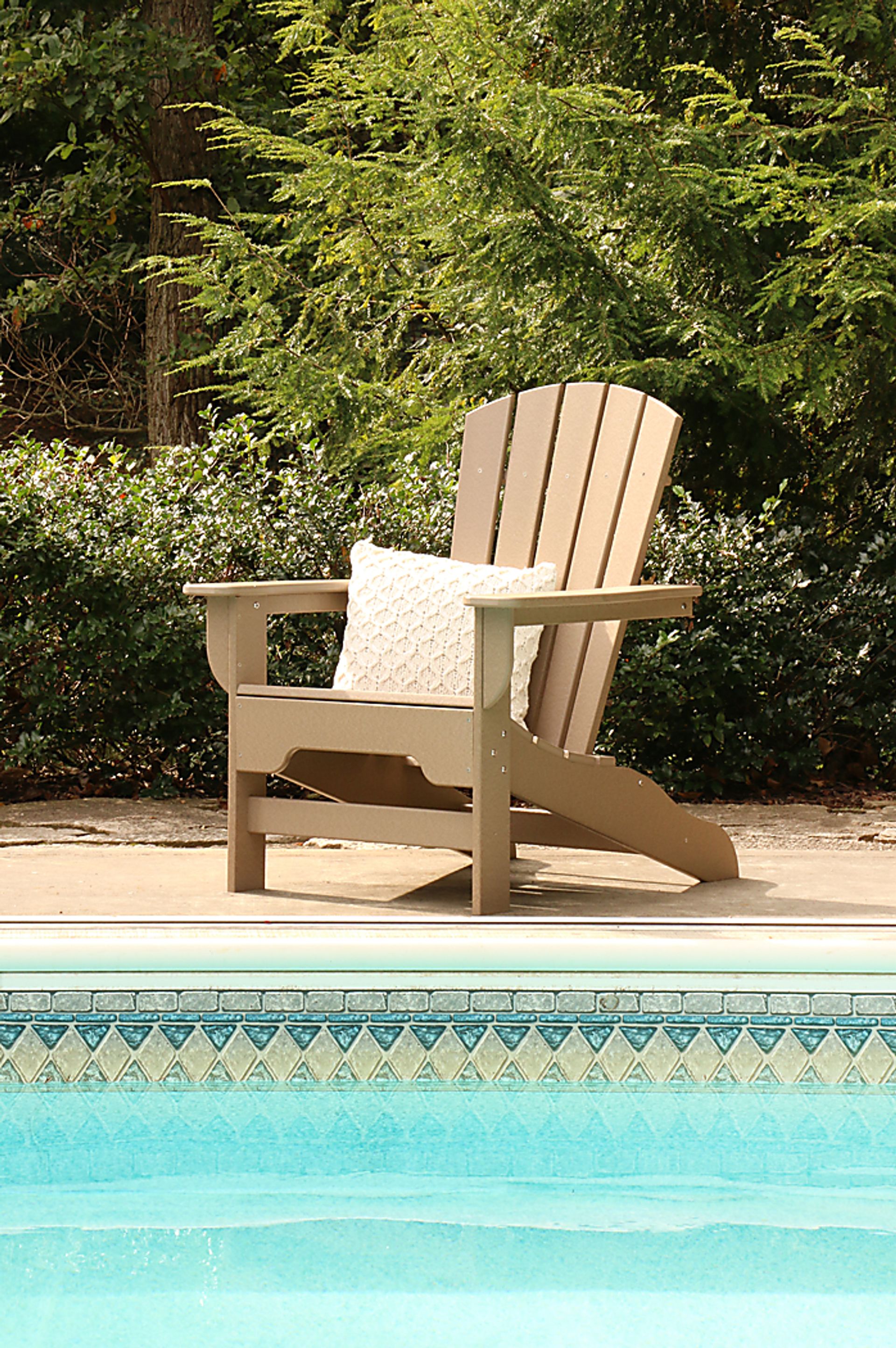 Danverton Traditional Tan Outdoor Adirondack Chair - Image 4