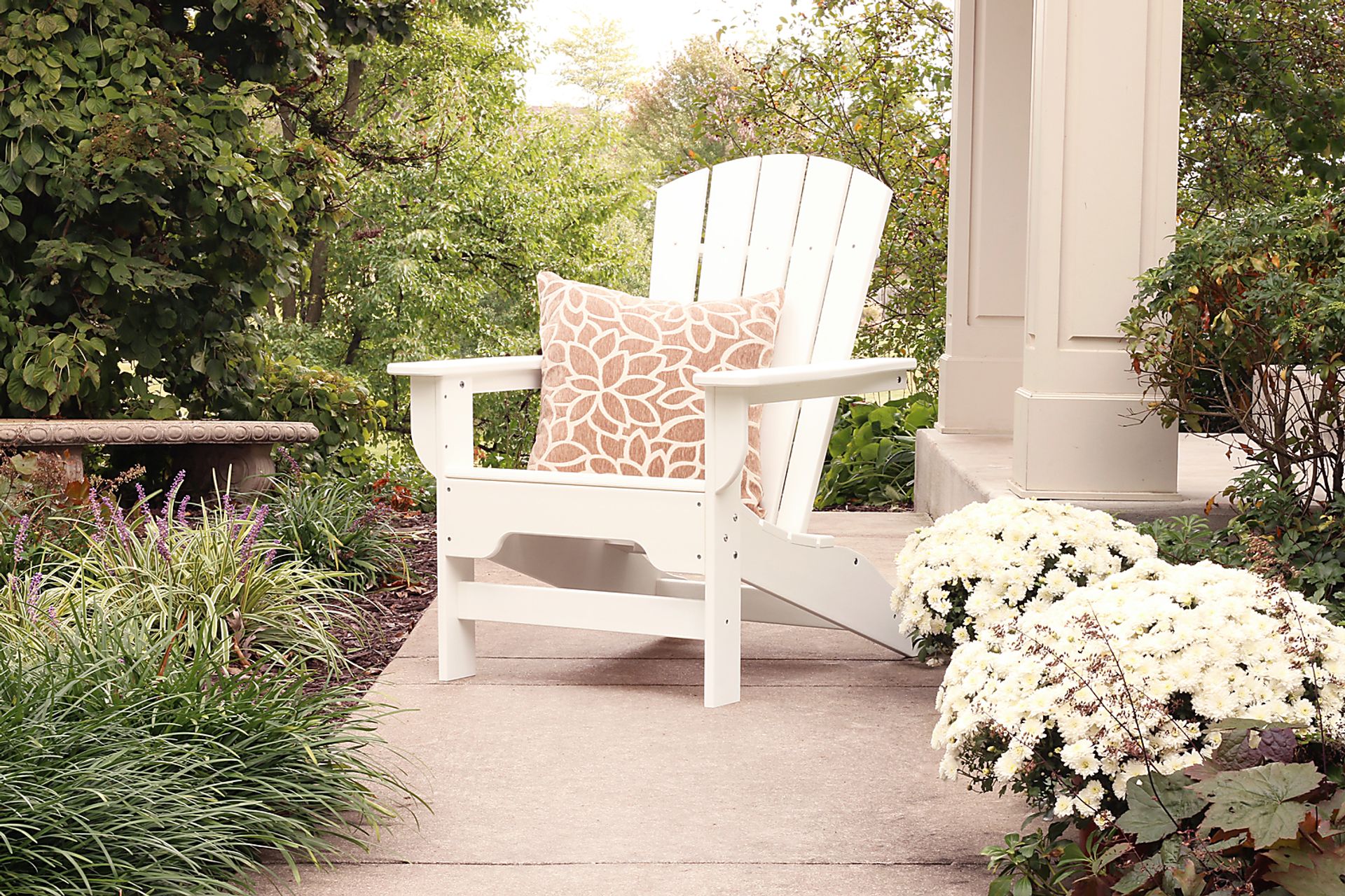 Danverton Traditional White Outdoor Adirondack Chair - Image 2