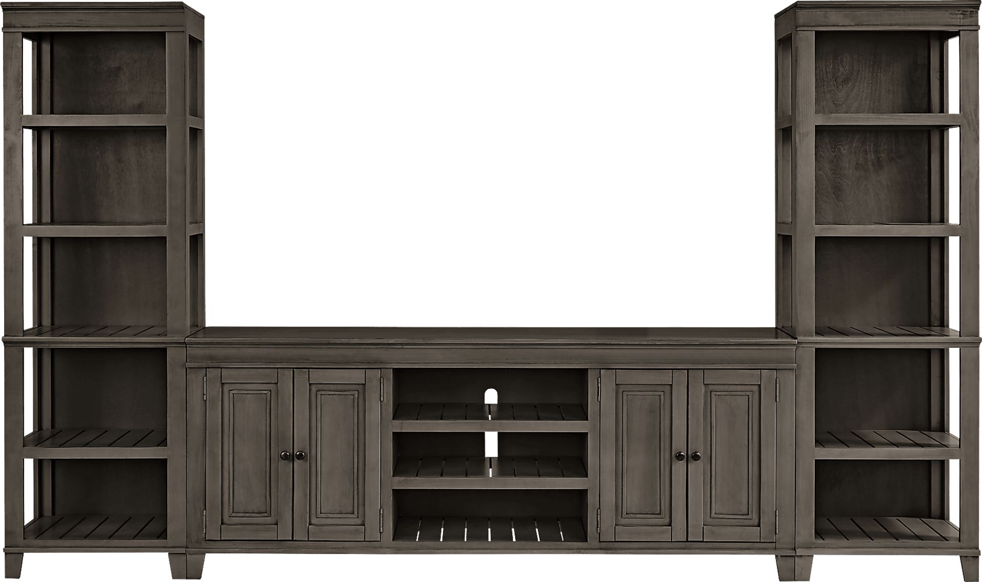 Darby Brook Dark Gray 3 Pc Wall Unit with 80 in. Console - Image 1