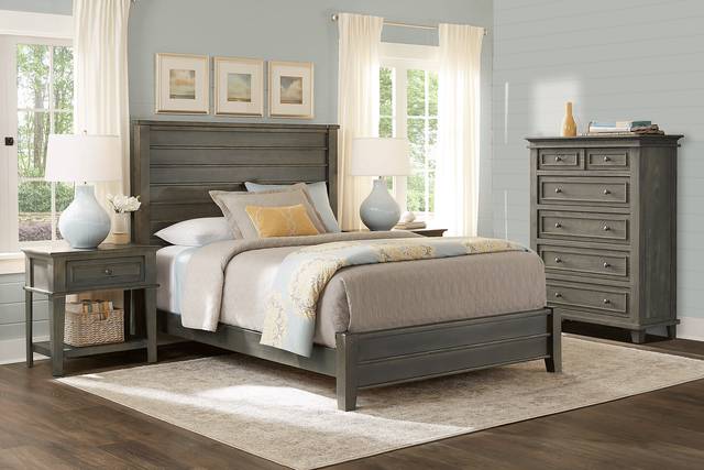 Darby Brook Dark Gray 3 Pc Queen Bed - Thumbnail - Image 2