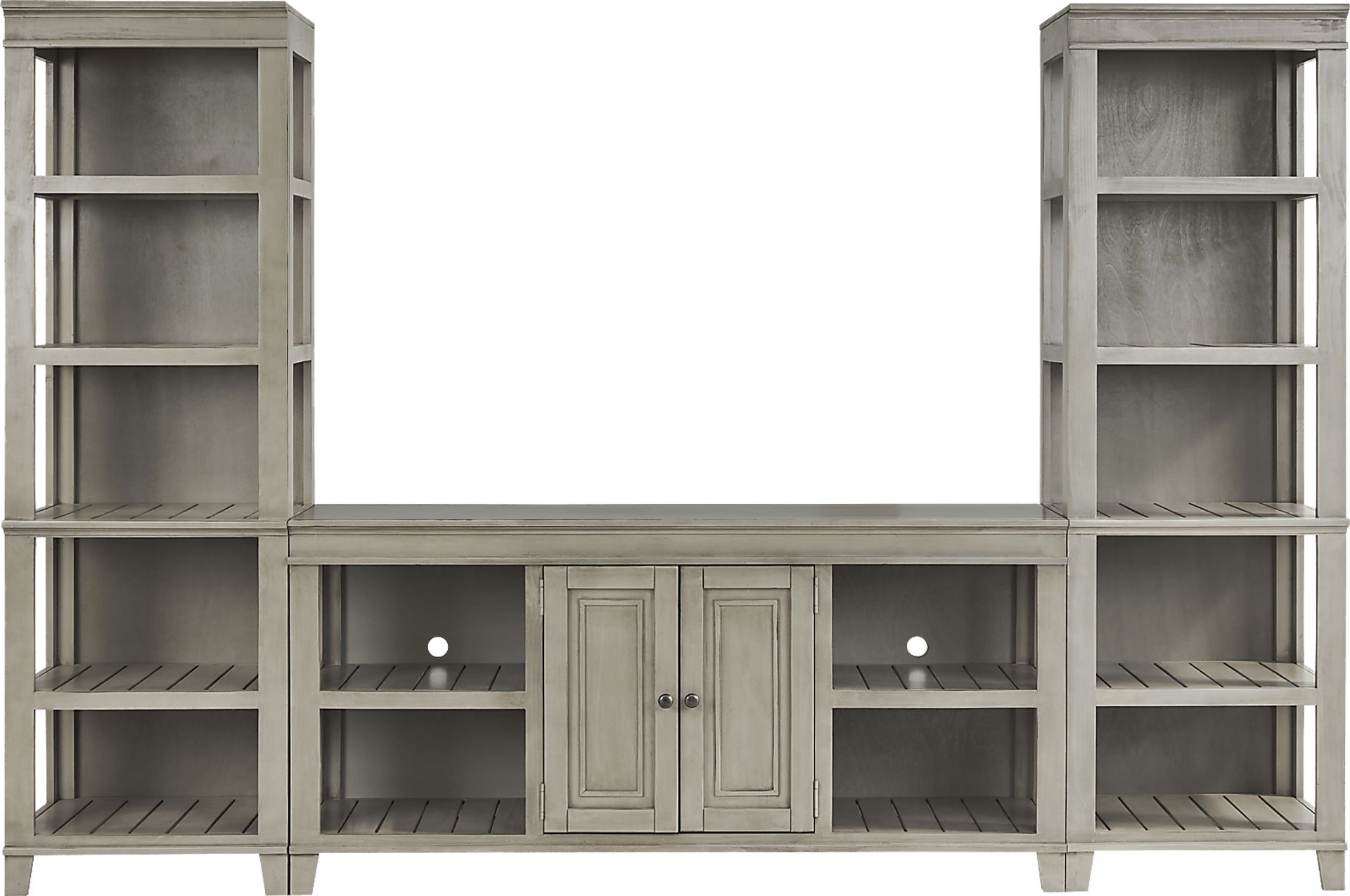 Darby Brook Light Gray 3 Pc Wall Unit with 66 in. Console - Image 1
