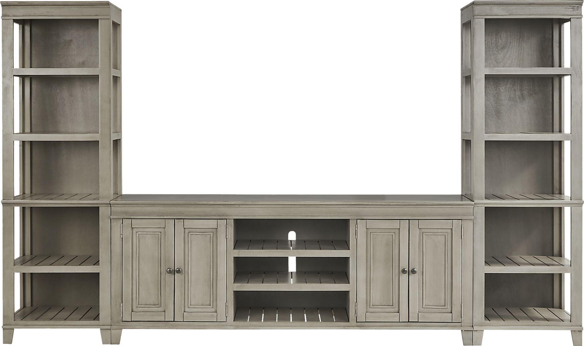 Darby Brook Light Gray 3 Pc Wall Unit with 80 in. Console - Image 1
