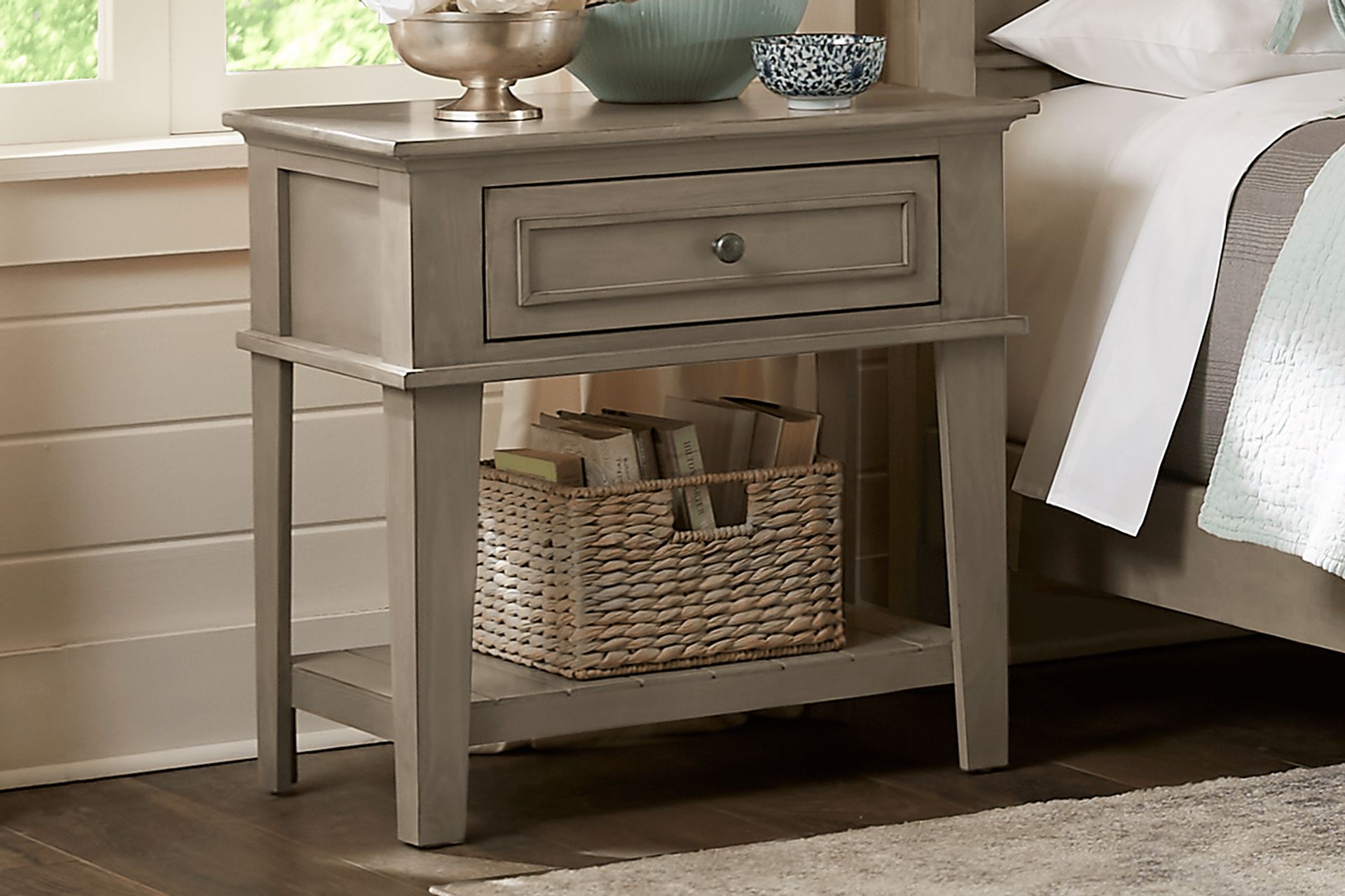 Darby Brook Light Gray Nightstand - Image 3