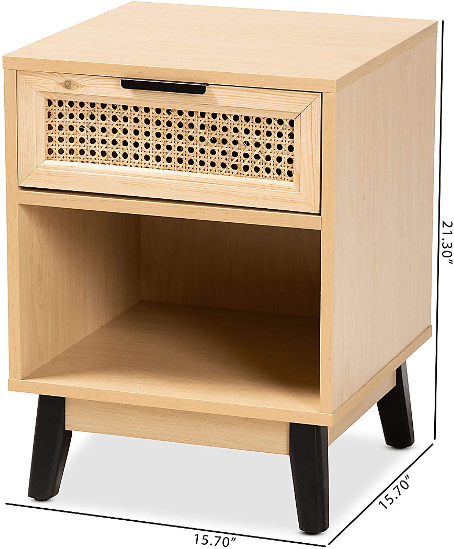 Darcella Oak Nightstand - Image 10