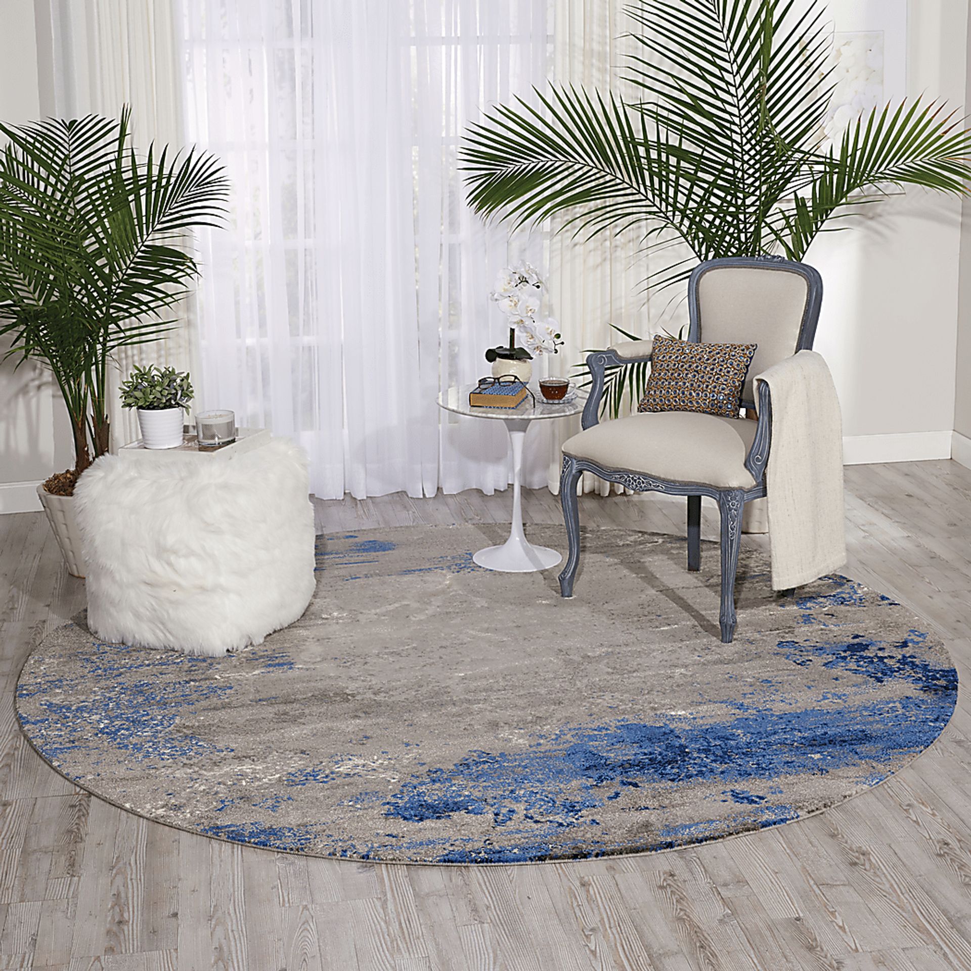 Darena Blue 8' Round Rug - Image 4