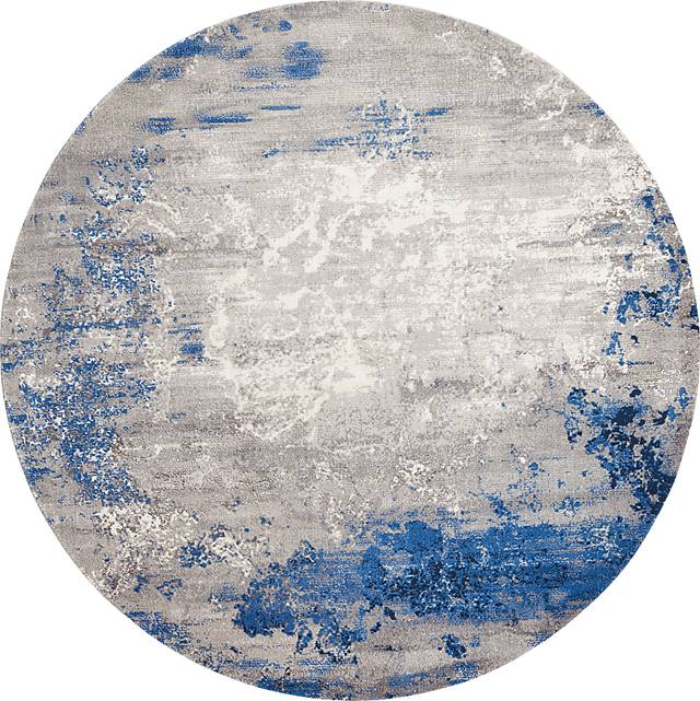 Darena Blue 8' Round Rug - Thumbnail - Image 1