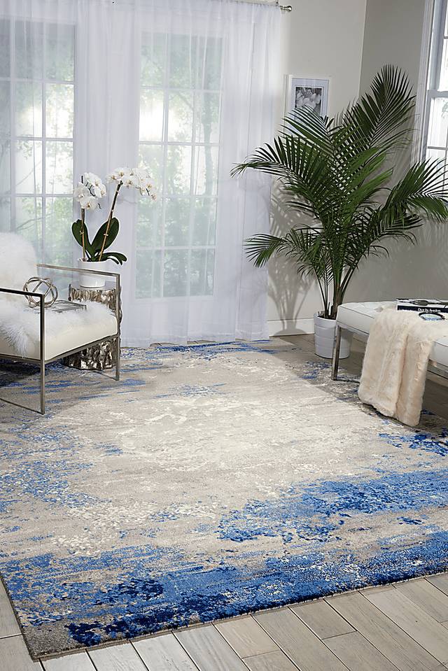 Darena Blue 9'9 x 13'9 Rug - Thumbnail - Image 4
