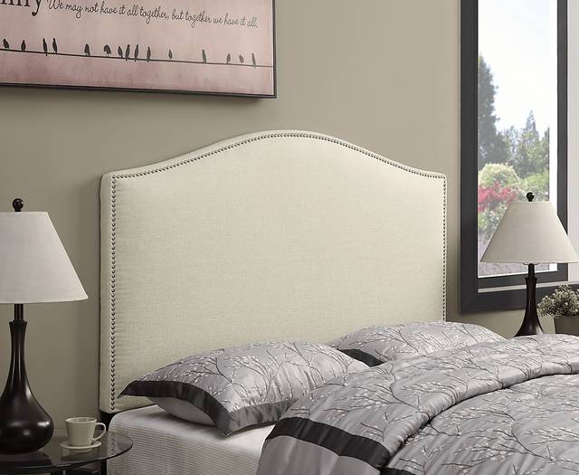 Dariana Beige Full/Queen Upholstered Headboard - Thumbnail - Image 4