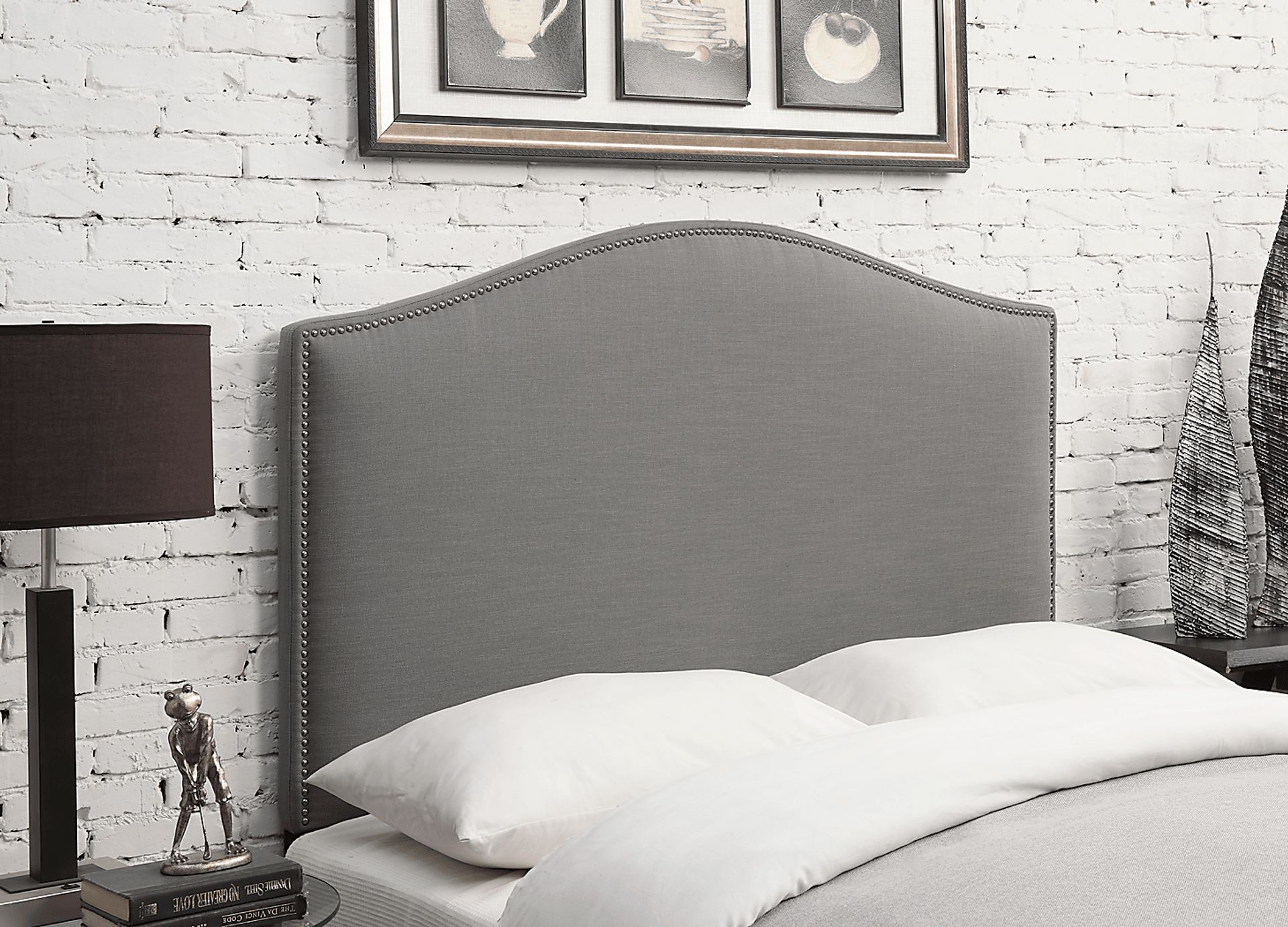 Dariana Gray Full/Queen Upholstered Headboard - Image 4
