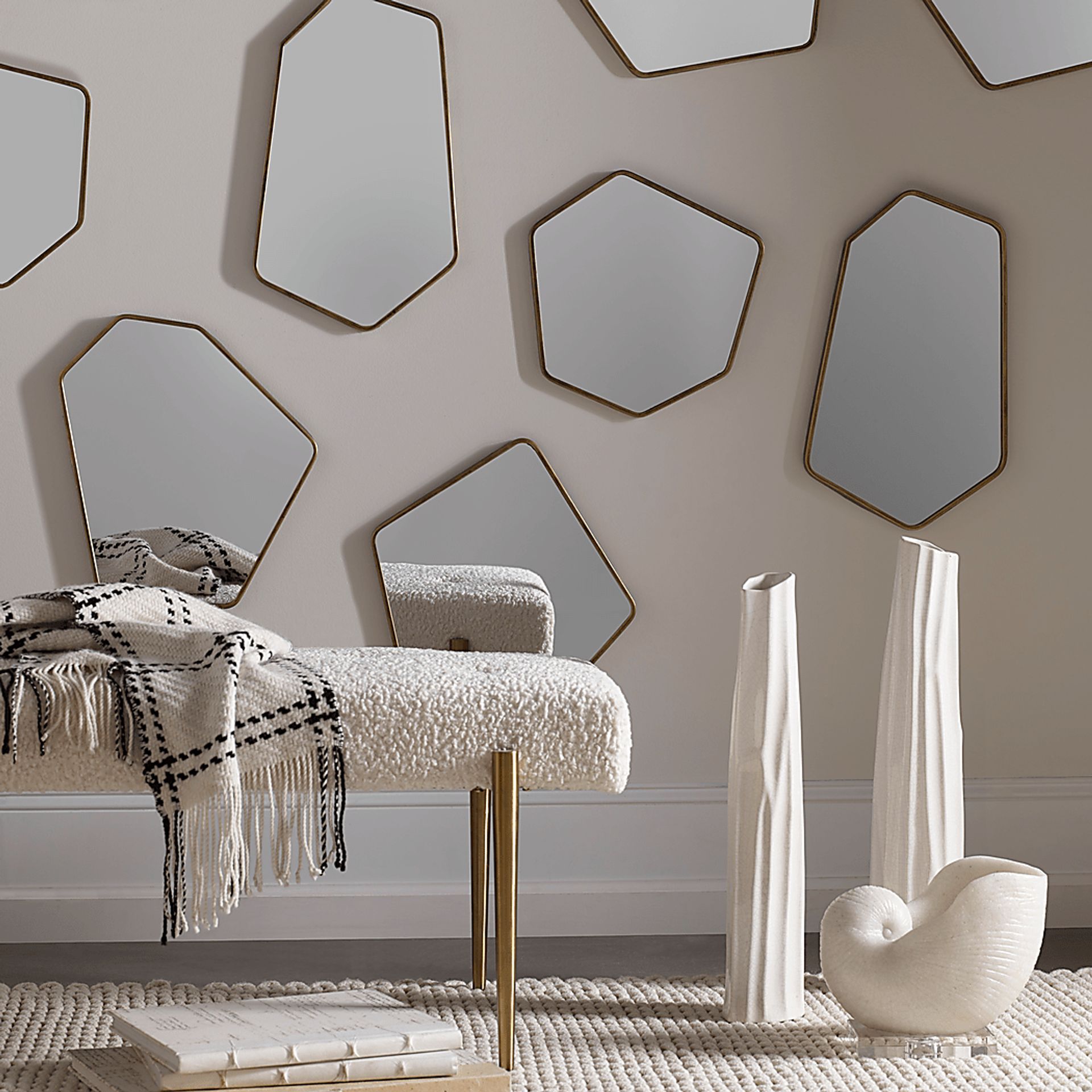 Dariane Gold Mirror, Set of 4 - Image 6