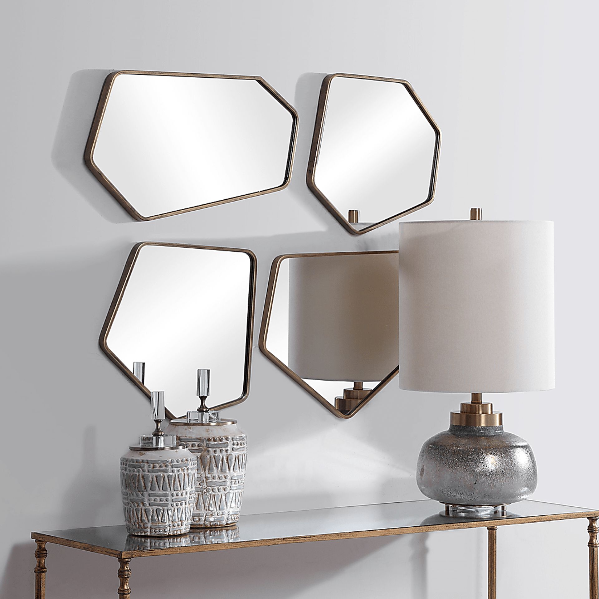 Dariane Gold Mirror, Set of 4 - Image 7