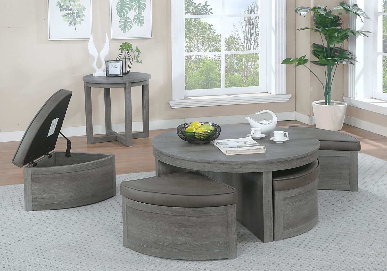 Darien Gray Pc Table Set Rooms To Go